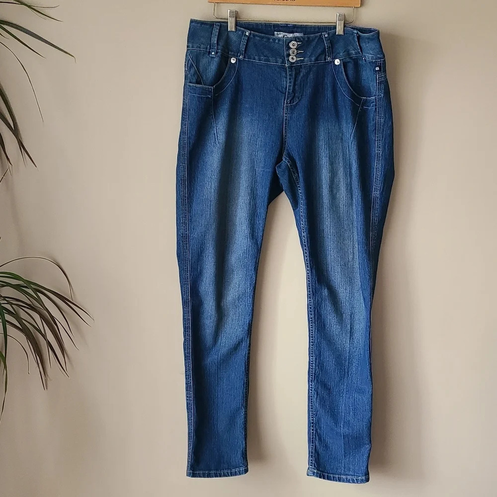 Vintage Mecca Femme jeans womens sz.14 W embellished pockets (N1)